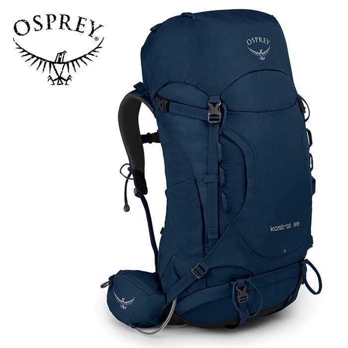 【Osprey 美國】Kestrel 38 輕量化登山背包 38L 男款 湖泊藍｜健行背包 背包旅行