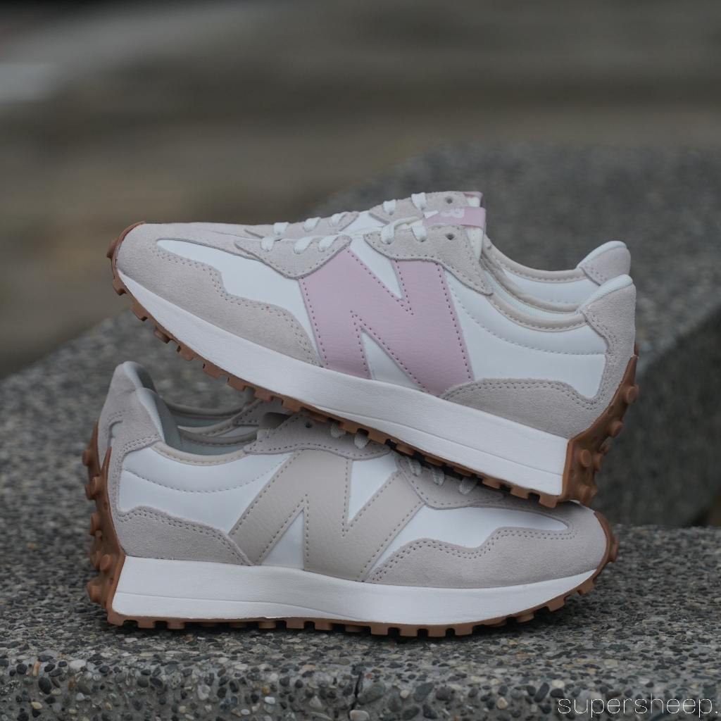 New Balance 327 焦糖底 女款 B楦 莫蘭迪粉 WS327AL 奶杏色 WS327AN