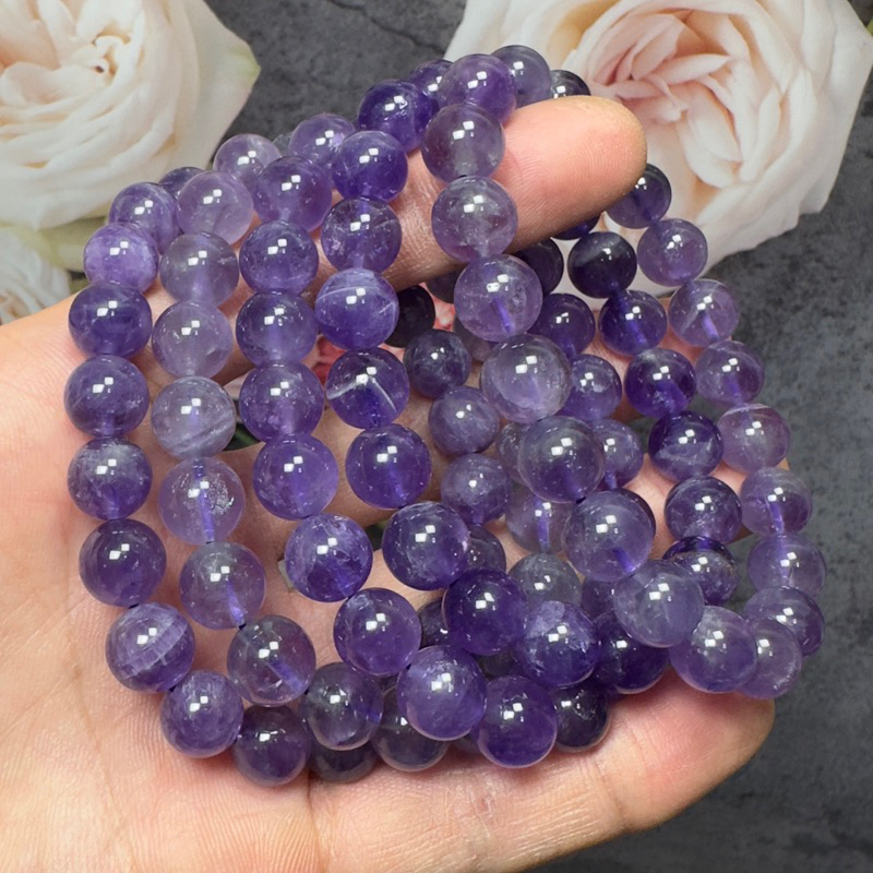 《奇幻晶球》天然紫水晶 紫水晶 濃郁款 淡紫款 單圈 三圈 手串 手珠 手鏈 8mm～10.5mm
