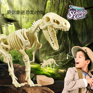 【MJ萌揪】臺灣現貨~恐龍化石兒童考古套裝 挖掘恐龍霸王龍骨架標本 寶藏寶石模型玩具 兒童節 聖誕節禮物 教學玩具