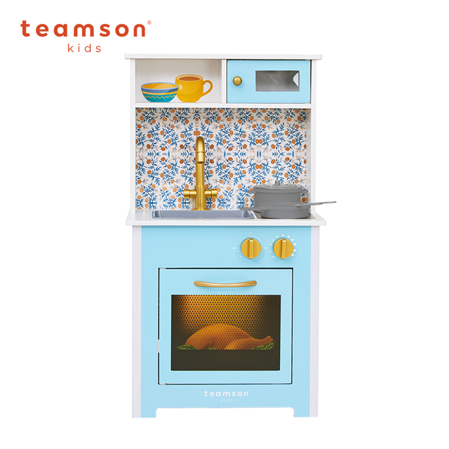 Teamson 小廚師戴米爾經典玩具廚房 – 藍色(附配件)