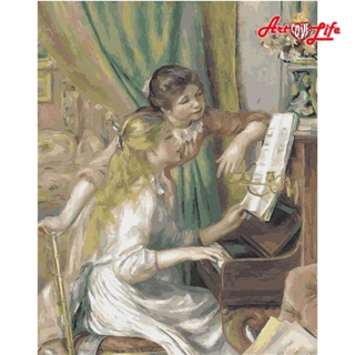 【ArtLife 藝術生活】DT087雷諾瓦 彈琴的少女_40X50cm含框 DIY 數字油畫 彩繪 全館現貨