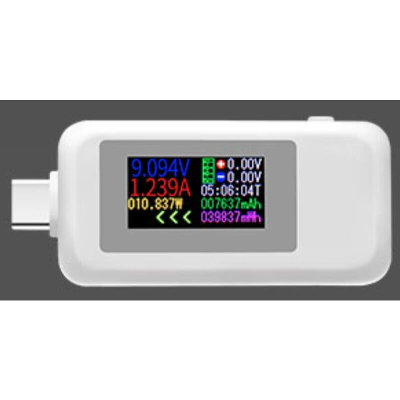 [台灣現貨](1002-02)KWS-1902C 彩色 TYPE-C 液晶 電壓檢測器 電流檢測器 PD QC 快充