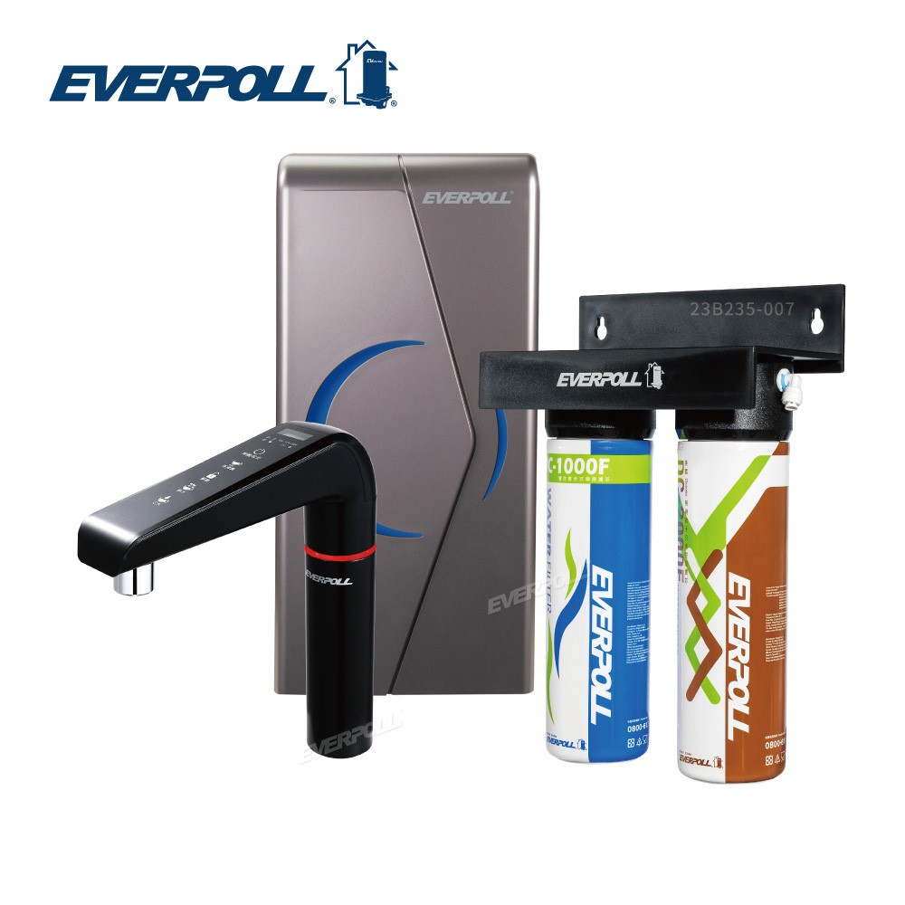 【寶寶淨水】EVERPOLL廚下型雙溫UV觸控飲水機(EVB-298-E)+全效能淨水組(DCP-3000HA)
