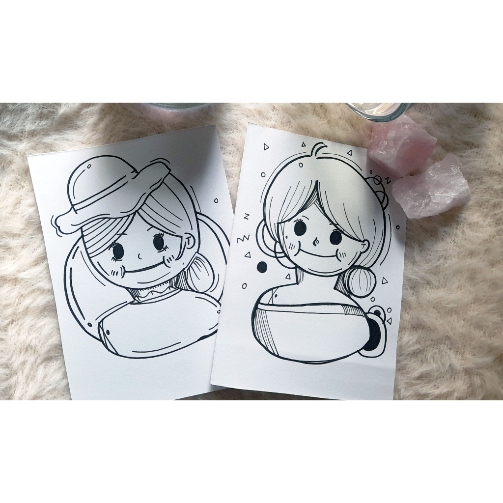 ▻ 左 伊 Zoe ◅ 客製化送禮似顏繪 ‖ 手繪 ‖ 黑白線條 ‖ 情侶插畫 ‖ 寵物插畫 ‖ 個人頭像 ‖