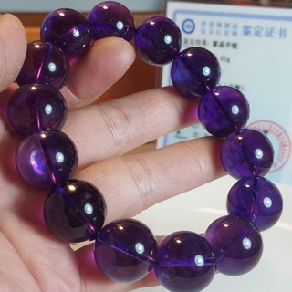 天然水晶16.0mm 烏拉圭紫水晶手串（附證書）