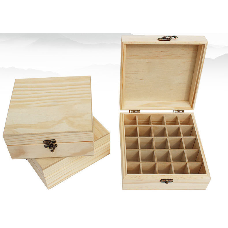 🧨清倉🧨精油盒 實木木盒 25宮格精油木盒 精油木盒 精油展示架 精油收納