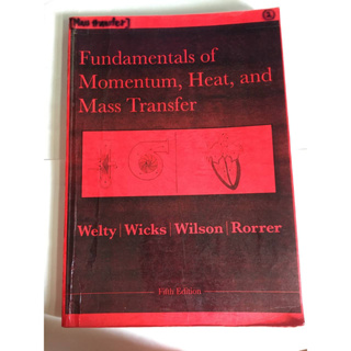 二手黑白部分翻印 5版 Fundamentals of Momentum, Heat and Mass Transfer