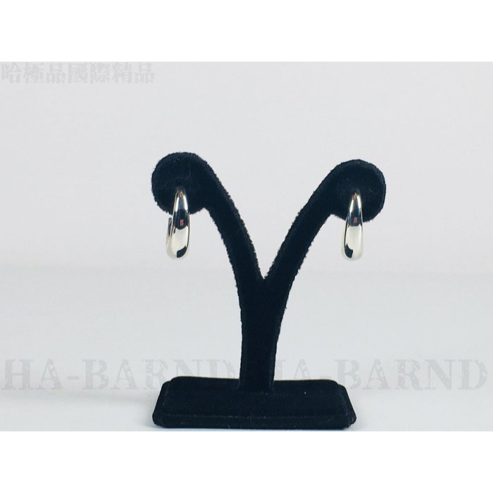 【哈極品】美品《Tiffany&amp;Co. 925純銀 經典 半圓造型 耳環/耳針》