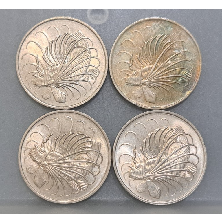 幣803 新加坡1974.79.80年50分硬幣 共4枚