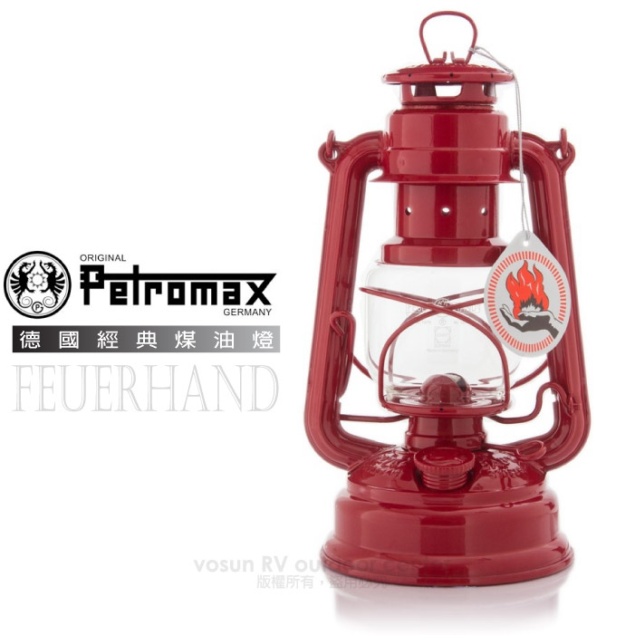 【Petromax】經典 Feuerhand火手 古典煤油燈具(鍍鋅鋼板_SCHOTT燈罩).工業風裝飾_寶石紅_276