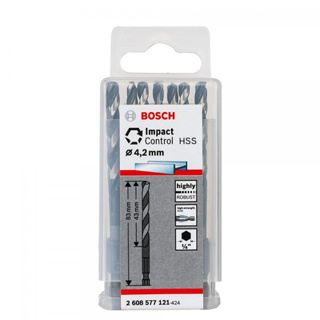 BOSCH博世 4.2mm HSS-G鐵工鑽頭1/4"六角柄(10入)