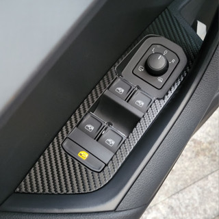 SKODA KODIAQ/KAROQ【電動窗飾板卡夢貼】3M不殘膠 車貼專用膠膜 貼膜 保護貼 內裝