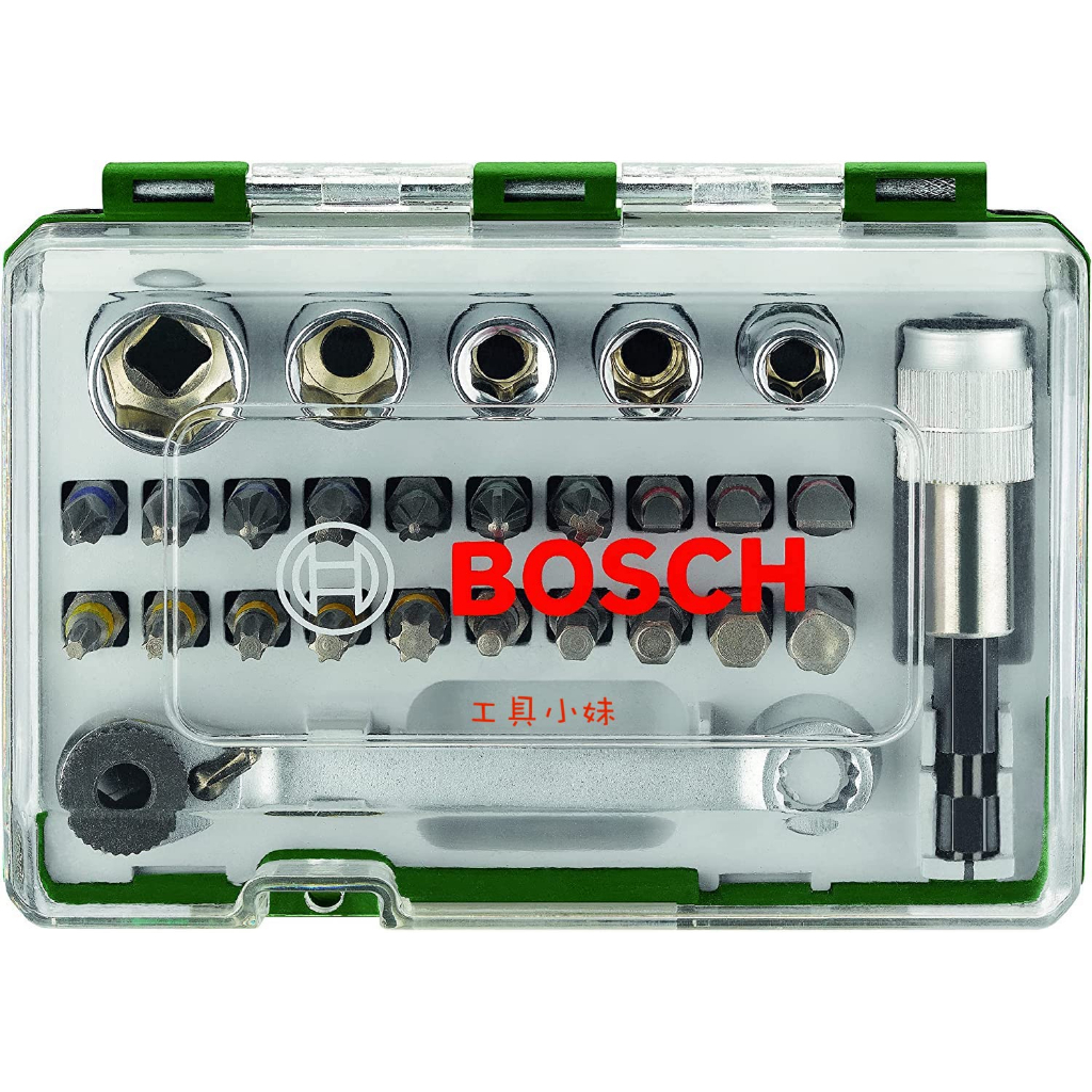 ～工具小妹～【附發票】BOSCH  博世 27件組 棘輪起子頭組 2607017160