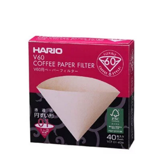 [ HARIO ] V60無漂白01濾紙｜40張－V60濾紙 錐形濾紙 咖啡濾紙 手沖濾紙 濾紙 日本製