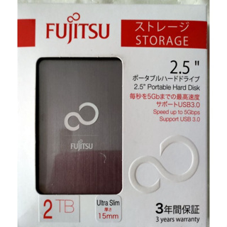 ✨【FUJITSU 富士通】2.5吋行動硬碟外接盒 超輕便攜Ultra Slim/SATA/USB3.0/髮絲紋
