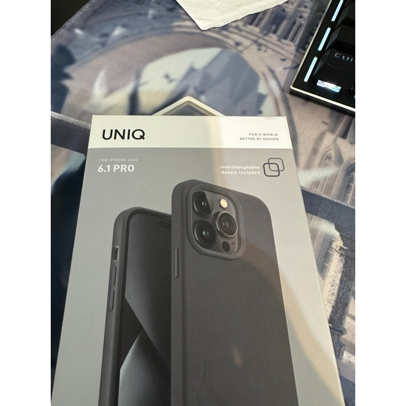 iPhone14 pro【UNIQ】 LinoHue 液態矽膠防摔手機殼 支援MagSafe 黑色