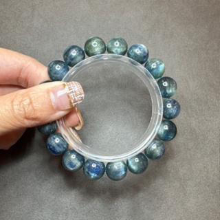 精品透體藍晶石手珠 稀有罕見 11.5mm 貓眼藍晶石 天然水晶 能量礦石 加強磁場 喉輪 靈療