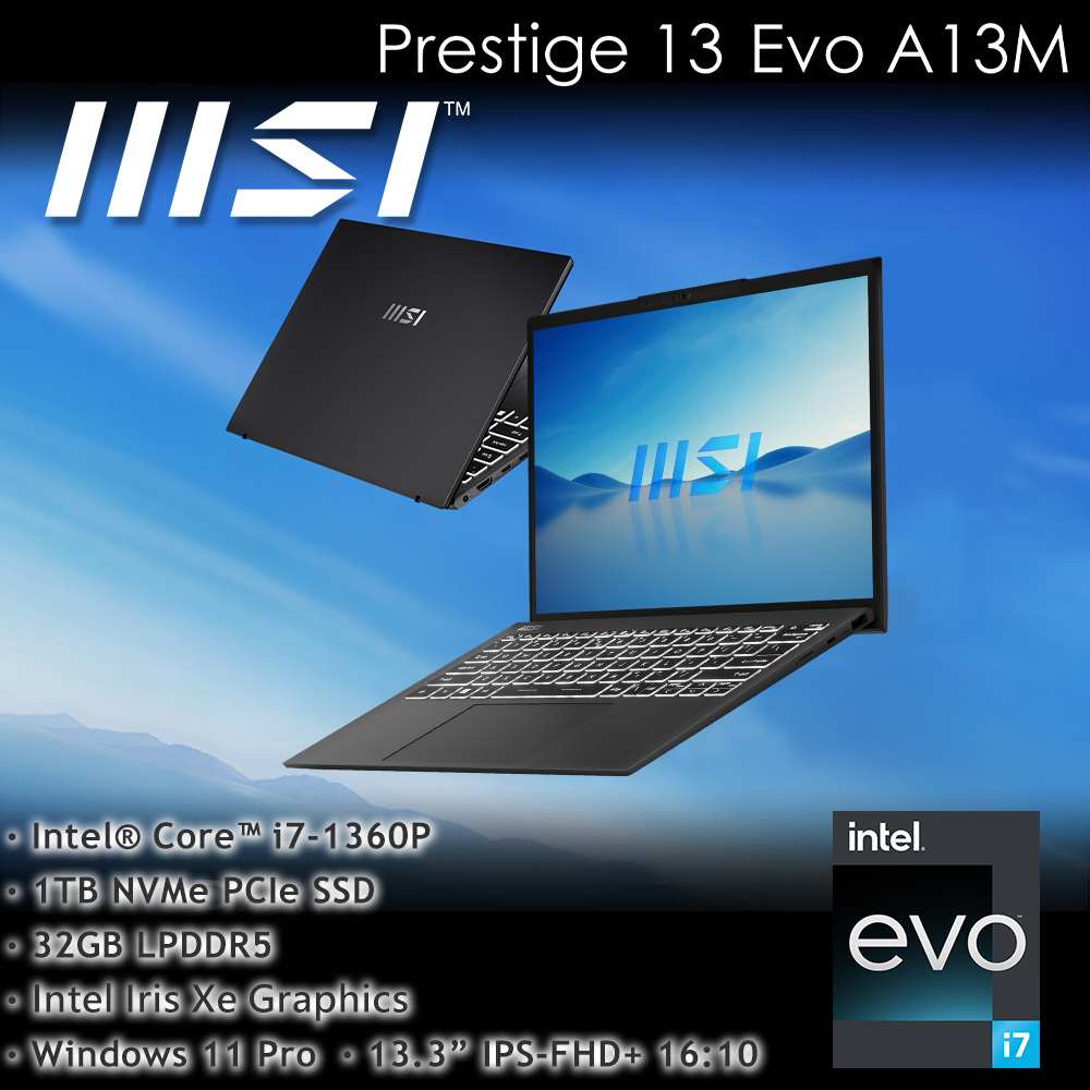 Prestige 13Evo A13M-041TW(i7-1360P/32G/1T SSD/W11P/FHD