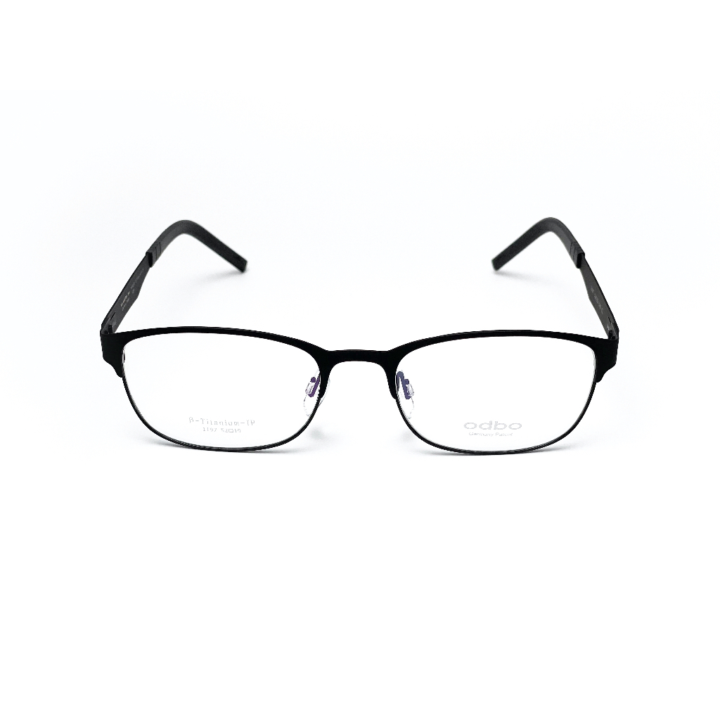 【全新特價】odbo 鈦金屬光學眼鏡鏡框 1197 C1 消光黑 輕量化無螺絲設計