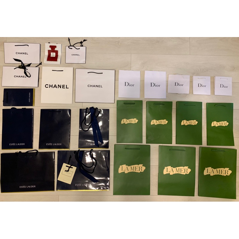 專櫃彩妝保養品大牌 精緻紙袋 提袋 購物袋禮物袋 香奈兒 CHANEL Dior Estée Lauder LA MER