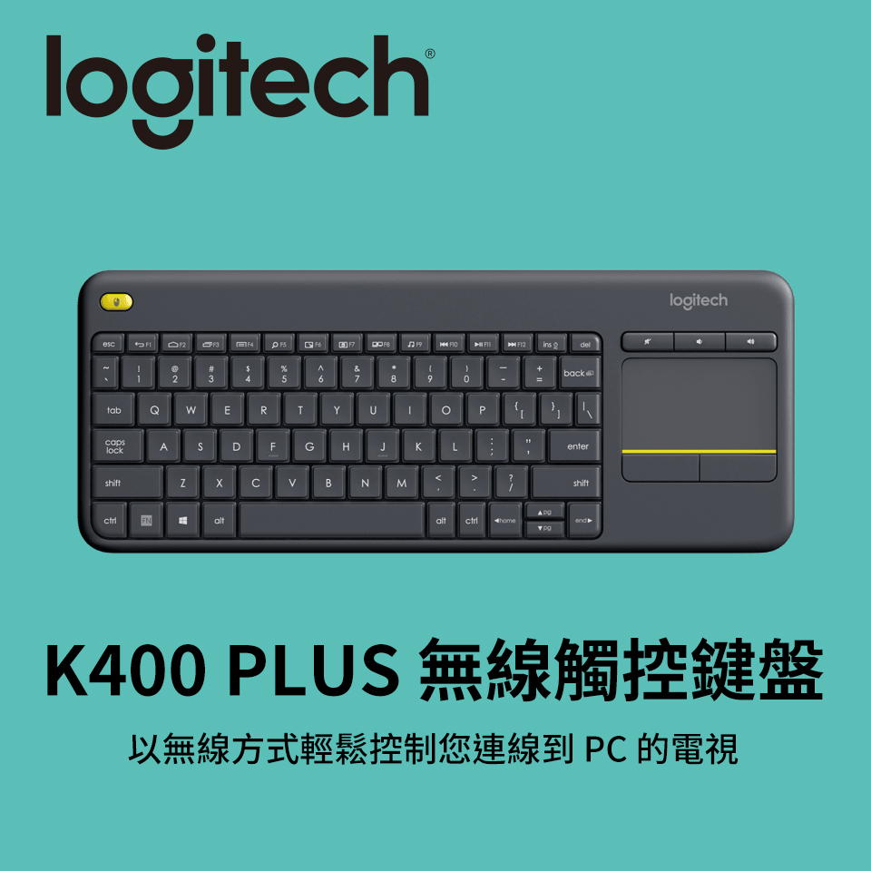 Logitech 羅技 K400 PLUS USB 2.4G 無線觸控鍵盤