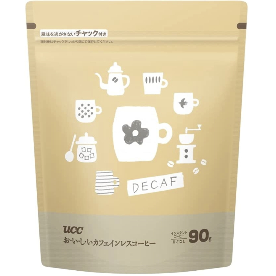 日本製 UCC 無咖啡因 即溶 咖啡 90g 密封包 量販包 辦公室 送禮 孕婦 女生 下午茶 熱銷 新款 旅日生活家