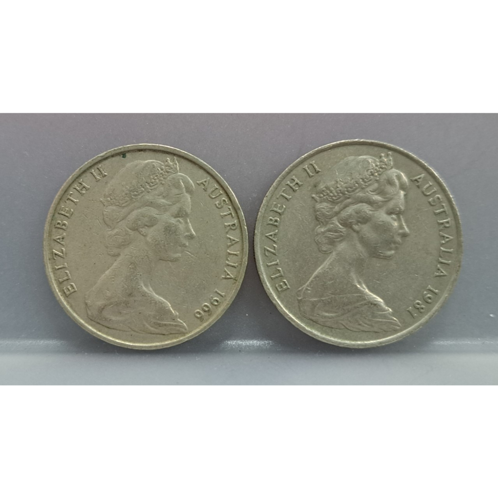 幣932 澳洲1966.81年50分硬幣 共2枚
