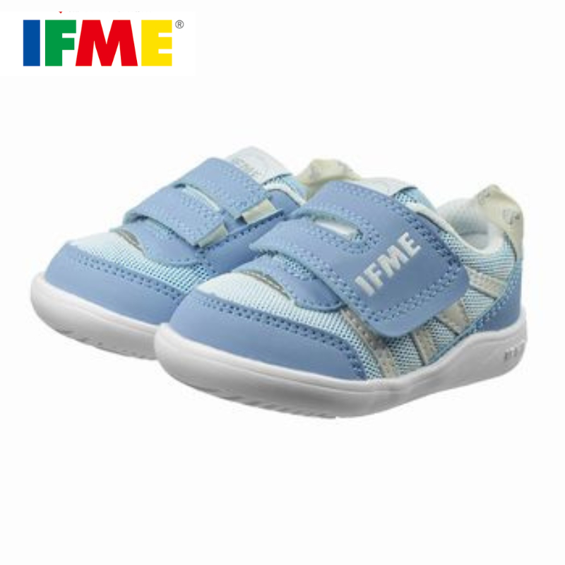[新竹-實體門市]IFME-一片黏帶系列 藍天白雲-淺藍 日本機能童鞋 原廠公司貨 運動鞋 布鞋 休閒鞋