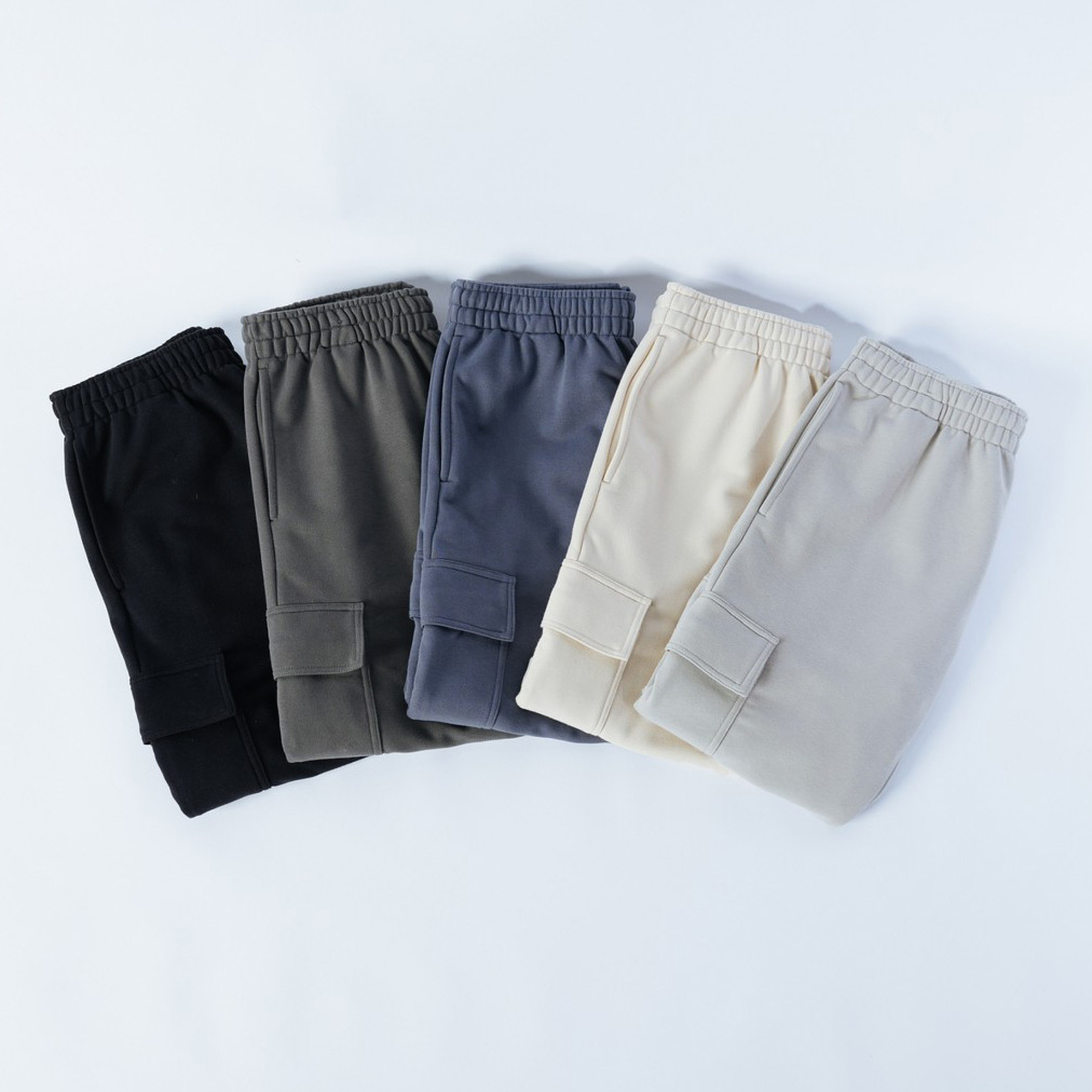 Rggshop🔸#140 台灣製 極厚磅 寬鬆 大口袋 縮口 棉褲 長褲