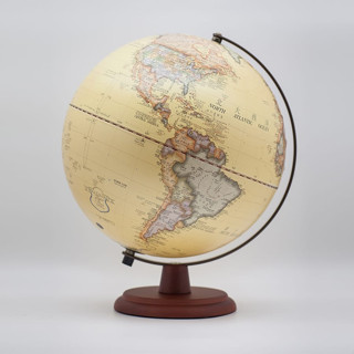 【SkyGlobe】12吋仿古海洋木質底座地球儀(附燈/中英文對照)《WUZ屋子-臺北》12吋 木質 地球儀