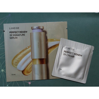 【LANEIGE 蘭芝】完美新生三效賦活精華/子彈精華 (1.5ml)、完美新生三效賦活霜 (1ml) 3X