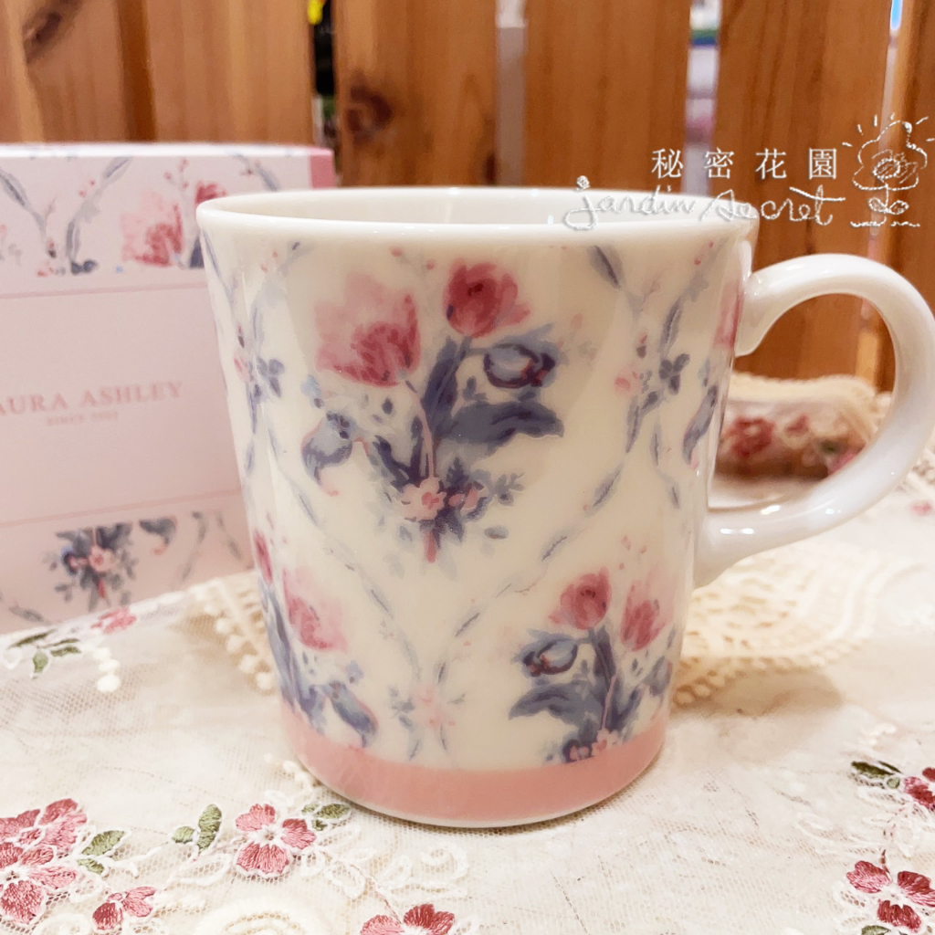 日本製LAURA ASHLEY 70週年紀念馬克杯英國玫瑰陶瓷馬克杯300ml--秘密花園