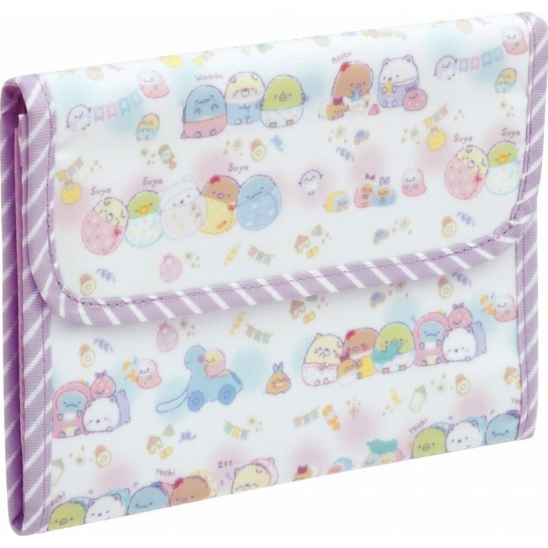 日本正版 角落生物 萬用包 手帳包 寶寶 貴重物品保護套 嬰兒 收納包 卡片母子筆記本多用保護套 有吊牌 現貨 紫色