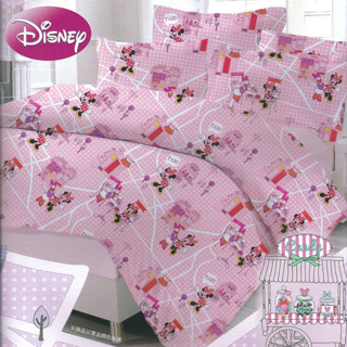 高級純棉台灣製造【Disney迪士尼】3.5呎x6.2呎-三件式單人(薄)被套床包組-米妮D3S-Mickey03-逛街