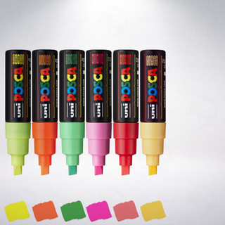 日本 三菱鉛筆 uni POSCA PC-8K Marker 太字平頭水性麥克筆: 螢光色