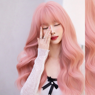 韓版新款整頂假髮女 長髮新款粉色假髮 頭套式夏季自然甜美全頭套式整頂假髮