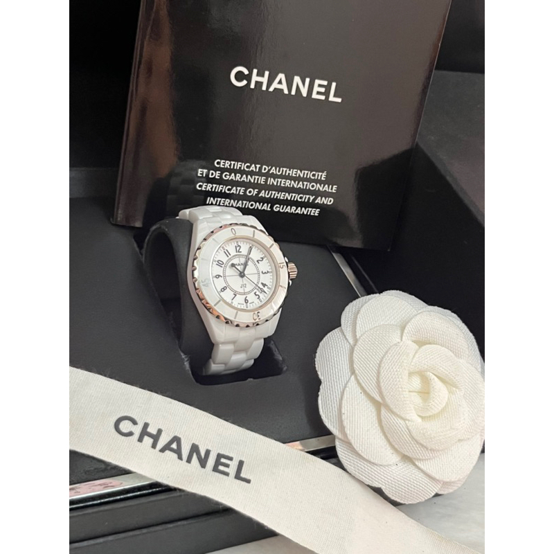 🏅保證真品🏅Chanel J12 33mm 白陶瓷 ❤️95新 附保固