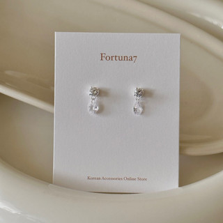 Fortuna7✩ 韓國 垂墜水晶 chandelier S925純銀 耳環 耳針