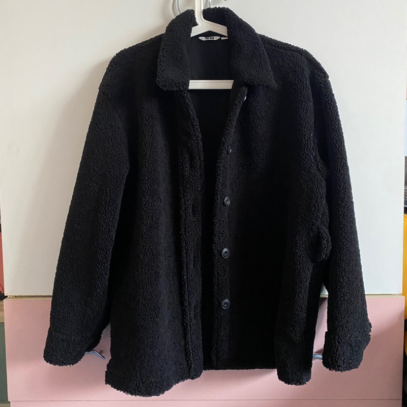 ［Uniqlo]羔羊毛 黑色 大衣 外套