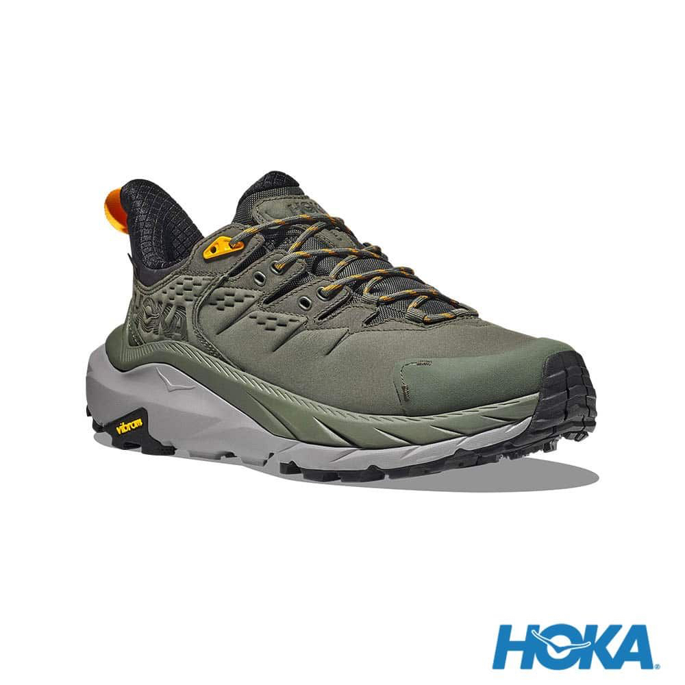 HOKA ONE ONE 美國 男Kaha 2 Low Goretex 登山鞋 百里香綠/橘黃/登山露營戶外穿搭