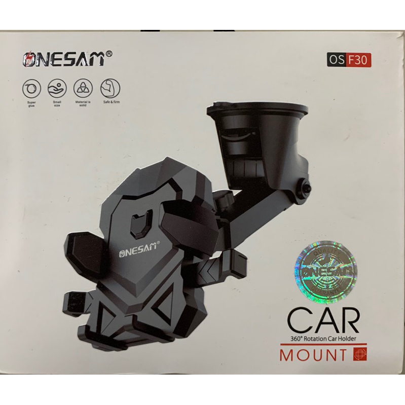 ONESAM 型號 OS-F30 手機支架 車載支架 CAR MOUNT 擋風玻璃支架和儀表板 360°旋轉