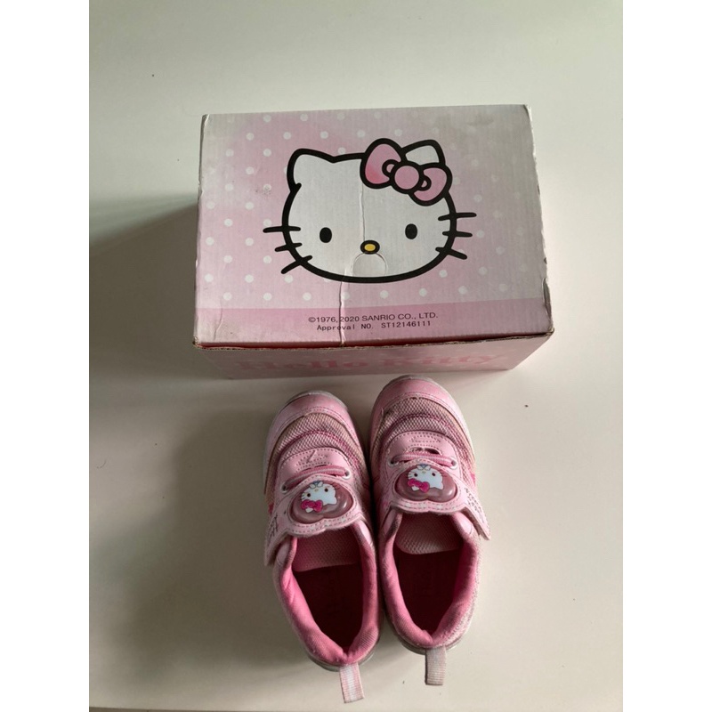 Hello Kitty聖荃女童電燈透氣減壓運動休閒鞋(二手，送涼鞋）