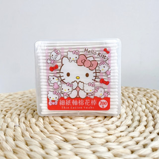 三麗鷗 Sanrio Hello Kitty 細紙軸 棉花棒200支 盒裝【佳瑪】