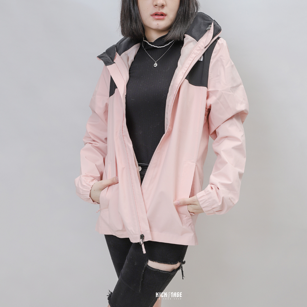 THE NORTH FACE 北臉 黑粉 連帽外套 防水 透氣 可收納 撞色 女款【NF0A5AZZYXK】