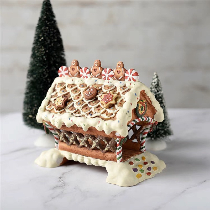 特價出口美國陶瓷手繪姜餅人沙盤小房子聖誕禮物裝飾品擺件倉鼠窩