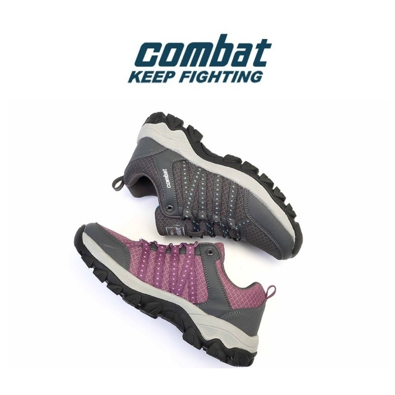 COMBAT 艾樂跑女鞋 齒輪大底止滑耐磨 户外登山鞋 紫色 灰色 FA586