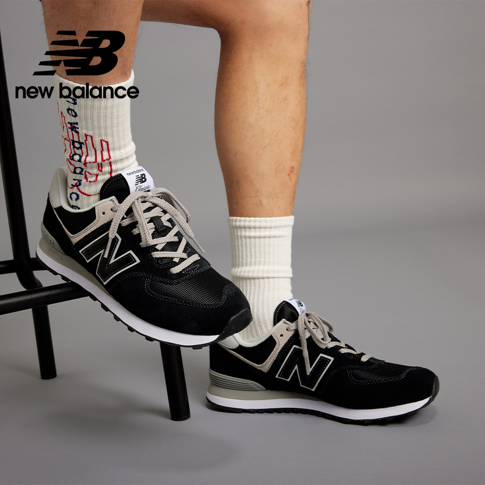 【New Balance】 NB 復古運動鞋_中性_黑色_ML574EVB-D楦 574