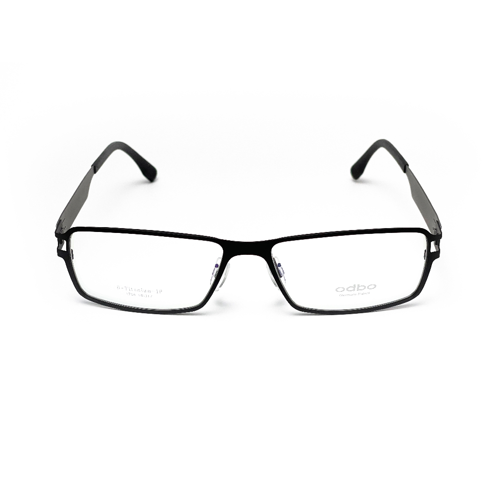 【全新特價】odbo 鈦金屬光學眼鏡鏡框 1766 C13 消光黑銀色 輕量化無螺絲設計