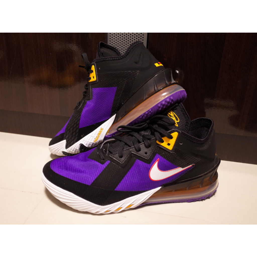 nike lebron 18 low us12 james 詹皇 湖人配色 lakers